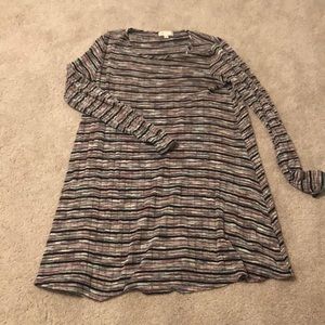 stripped longe sleeve dress